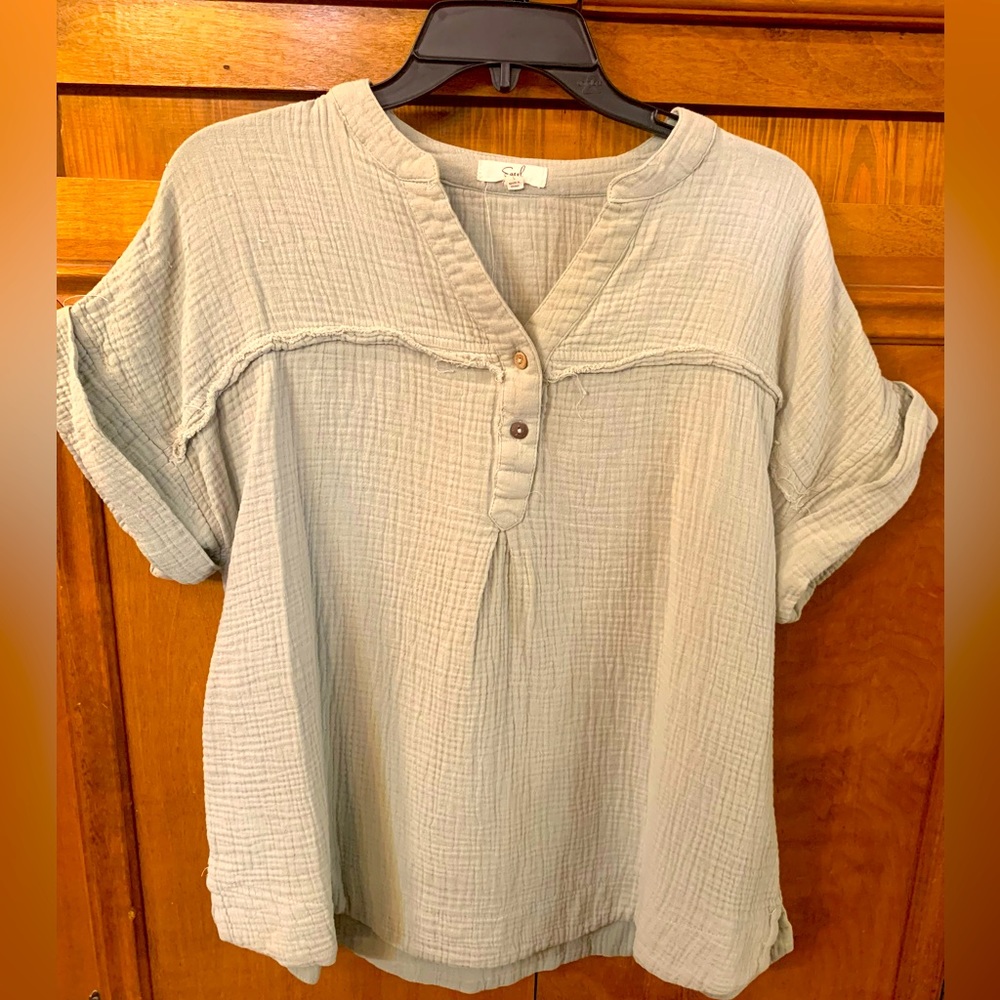 Large Easel Light Green Blouse